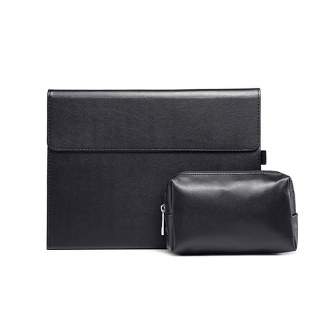 Per Microsoft Surface Pro 7/7+ Custodia in pelle con vibrazione orizzontale magnetica in microfibra di agnello + Borsa per alimentatore con slot per penna e supporto, Case + Power Supply Bag