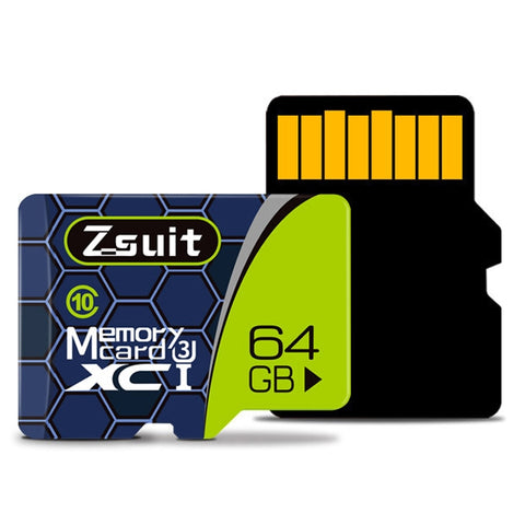 Scheda di memoria TF (Micro SD) grigio argento Zsuit da 64 GB ad alta velocità Classe 10, 64GB