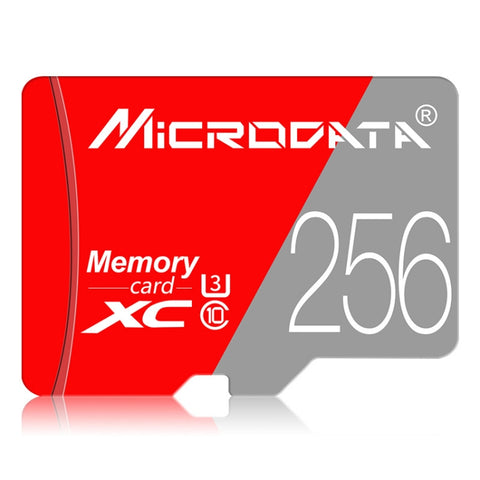Scheda di memoria MICRODATA 256GB Class10 rossa e grigia TF (Micro SD)., 256GB