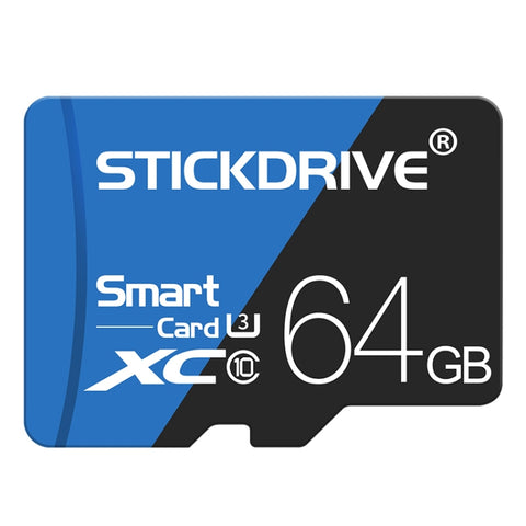 Scheda di memoria STICKDRIVE da 64 GB U3 blu e nera TF (Micro SD) ad alta velocità, 64GB