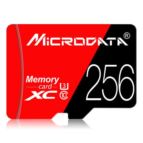 Scheda di memoria MICRODATA 256 GB U3 rossa e nera TF (Micro SD)., 256GB