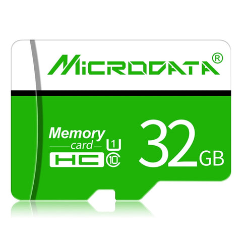 Scheda di memoria TF (Micro SD) verde e bianca MICRODATA da 32 GB U1, 32GB