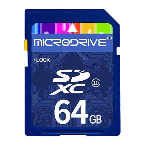 Scheda di memoria SD Microdrive da 64 GB ad alta velocità classe 10 per tutti i dispositivi digitali con slot per scheda SD, 64GB