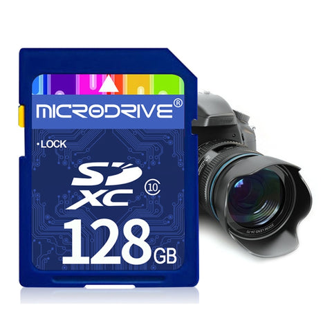Scheda di memoria SD Microdrive da 128 GB ad alta velocità classe 10 per tutti i dispositivi digitali con slot per scheda SD, 128GB