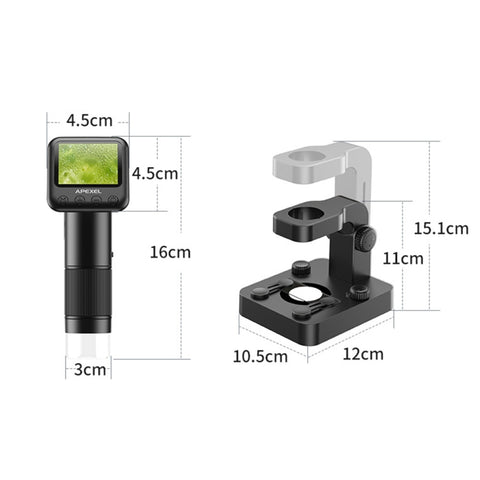 apexel-ms003-microscopio-digitale-hd-portatile-da-esterno-con-base-apexel-ms003 - immagine 2