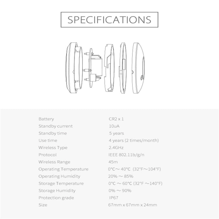Sensore Acqua WiFi NEO NAS-WS02W per Rilevamento Allagamenti -