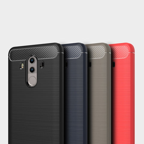 Per Huawei Mate 10 Pro Custodia protettiva robusta in TPU antiurto con struttura spazzolata in fibra di carbonio, For Mate 10 Pro, For Huawei Mate 10 Pro