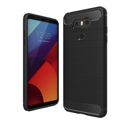 Per LG G6 Custodia protettiva in TPU antiurto con struttura in fibra di carbonio spazzolata, For LG G6, LG G6, For G6