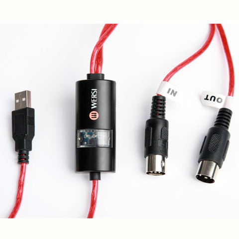 cavo-midi-usb-wersi-um-18-cavo-midi-midiport-piano-elettrico-linea-di-editing-musicale-per-batteria-elettronica-lunghezza-2-m - immagine 2