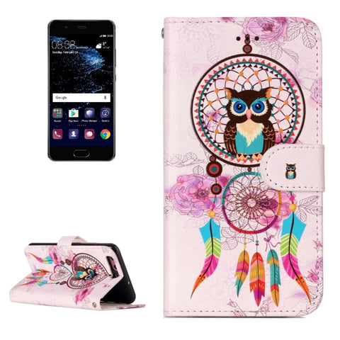 Per Huawei P10 Custodia in pelle a fogli mobili orizzontali con motivo floreale in rilievo a olio lucido con supporto, slot per carte, portafoglio e cornice per foto, For Huawei P10, For P10