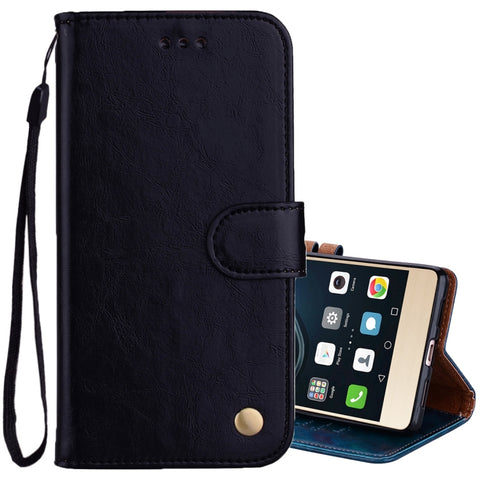 Per Huawei P9 Lite Custodia in pelle con chiusura orizzontale con texture a cera d'olio stile business con supporto, slot per carte e portafoglio, For Huawei P9 Lite