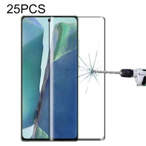 Per Samsung Galaxy Note20 25 PCS Pellicola in vetro temperato a schermo intero con bordo curvo 3D, For Samsung Galaxy Note20
