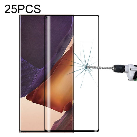 Per Samsung Galaxy Note20 Ultra 25 pezzi Pellicola in vetro temperato a schermo intero con bordo curvo 3D, For Samsung Galaxy Note20 Ultra