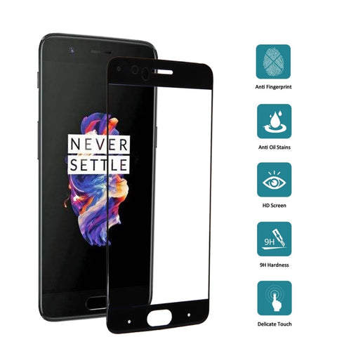 Per OnePlus 5 0,3 mm 9H Durezza superficiale 3D Serigrafia curva Proteggi schermo in vetro temperato a schermo intero, For OnePlus 5