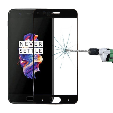 Per OnePlus 5 0,3 mm 9H Durezza superficiale 3D Serigrafia curva Proteggi schermo in vetro temperato a schermo intero, For OnePlus 5