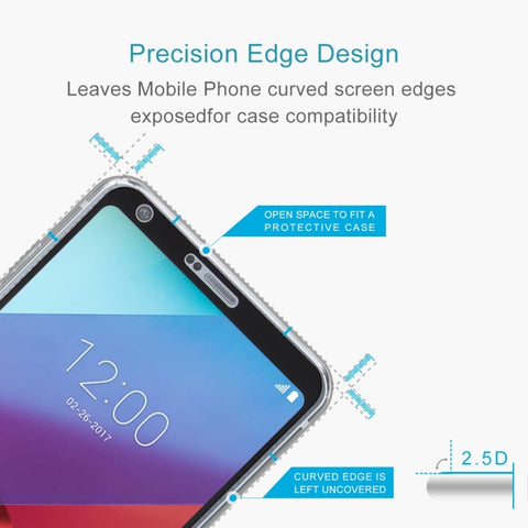 Per LG G6 0,3 mm 9H Durezza superficiale 2,5D Proteggi schermo in vetro temperato serigrafato curvo a schermo intero, For G6