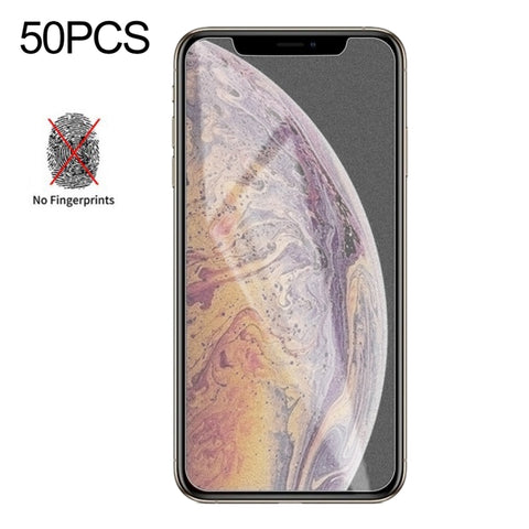 Per iPhone XS Max / iPhone 11 Pro Max 50 pezzi di pellicola in vetro temperato satinato opaco, senza confezione al dettaglio, For iPhone XS Max / iPhone 11 Pro Max(50 PCS)