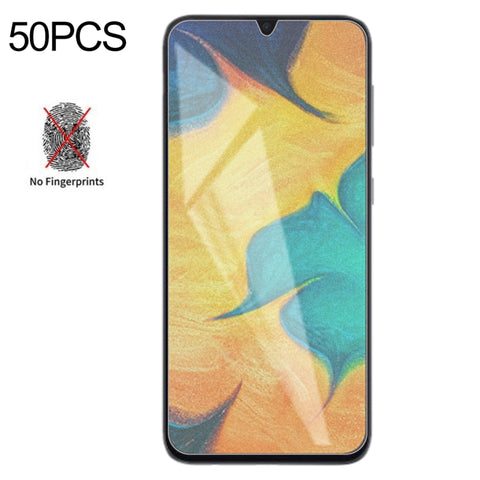 Pellicola in vetro temperato satinato opaco non completo da 50 pezzi per Galaxy A30 / A50 / M30 / A20, senza confezione al dettaglio, For Galaxy A30 / A50 / M30 / A20 (50 PCS)
