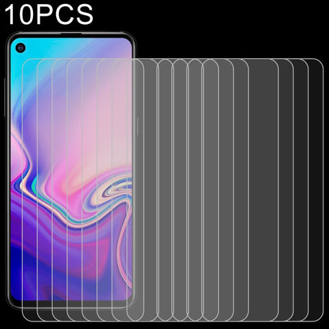 Pellicola in vetro temperato antideflagrante 9H 2.5D da 10 pezzi 0,26 mm per Galaxy A8s, For Galaxy A8s