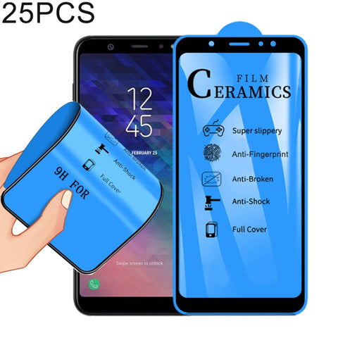 Pellicola ceramica a copertura totale con colla completa 2.5D da 25 pezzi per Galaxy A6 Plus (2018), For Galaxy A6 Plus (2018) (25 PCS)
