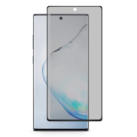 Per Galaxy Note 10 0,3 mm 9H Durezza superficiale 3D Privacy Bordo curvo Colla Pellicola in vetro temperato a schermo intero curvo, Lo sblocco con impronta digitale non è supportato, For Note 10