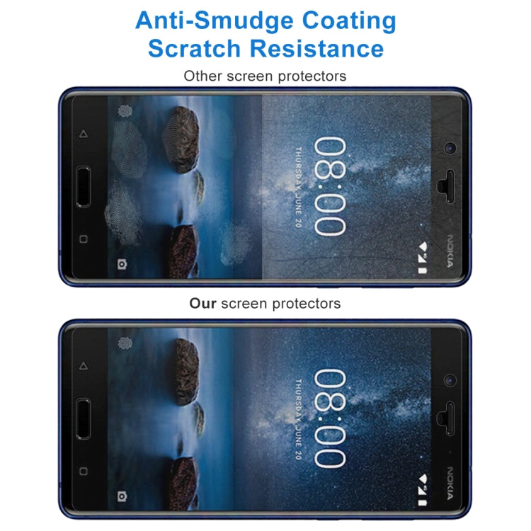 Proteggi schermo in vetro temperato con bordo curvo 2.5D per Nokia 8 0,26 mm 9H, For Nokia 8