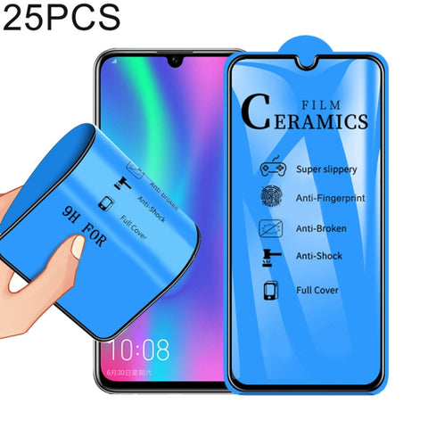 Pellicola in ceramica a copertura totale con colla completa 2.5D da 25 pezzi per Huawei Honor 10, For Huawei Honor 10 (25 PCS)