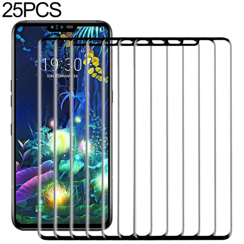 Pellicola in vetro temperato a schermo intero 9H 3D da 25 pezzi per LG V50 ThinQ 5G, For LG V50 ThinQ 5G