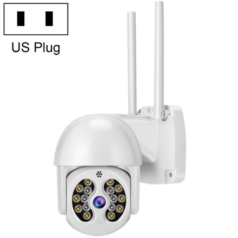Tuya QX56 3,0 milioni di pixel Telecamera IP wireless IP66 impermeabile 2.4G, supporto Amazon Alexa e Google Home e rilevamento del movimento, audio bidirezionale, visione notturna a colori e scheda TF, presa EU, Support Amazon Alexa & Google Home