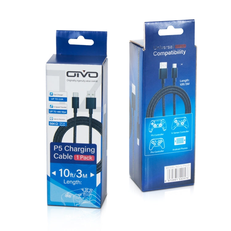 Cavo di Ricarica USB Type-C OIVO IV-P5229 da 3 m, 1A per PS5, Switch