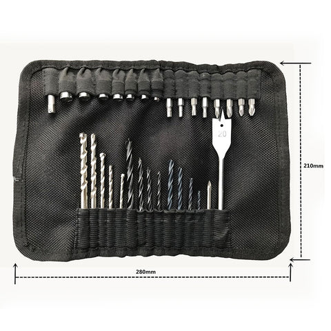 Set di punte per trapano e cacciavite 31 in1 Set di punte per trapano per legno piatto per legno industriale con borsa portatile, 31 in1 Drill