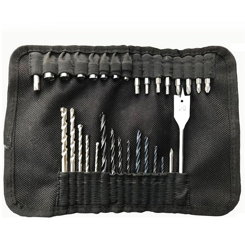 Set di punte per trapano e cacciavite 31 in1 Set di punte per trapano per legno piatto per legno industriale con borsa portatile, 31 in1 Drill