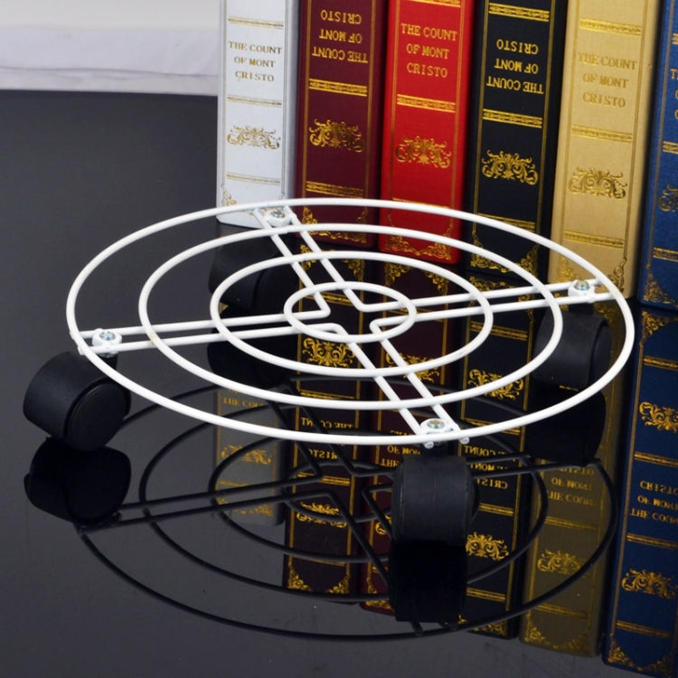 Supporto per vaso da fiori per piante in ferro Ruota universale mobile per vasi da fiori rotondi, diametro: 30 cm