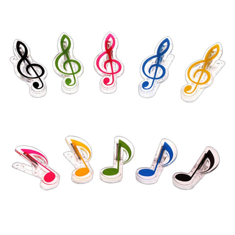 Porta pagine Deluxe con clip per libri a forma di nota musicale a molla in acciaio inossidabile da 10 pezzi, consegna colore casuale, Random Color Delivery