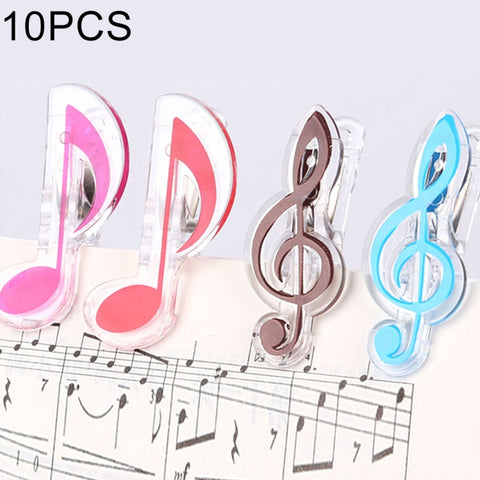 Porta pagine Deluxe con clip per libri a forma di nota musicale a molla in acciaio inossidabile da 10 pezzi, consegna colore casuale, Random Color Delivery
