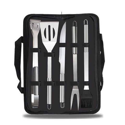 Set di stoviglie da esterno 5 in 1 Set di utensili da picnic per barbecue da campeggio, 5 in 1