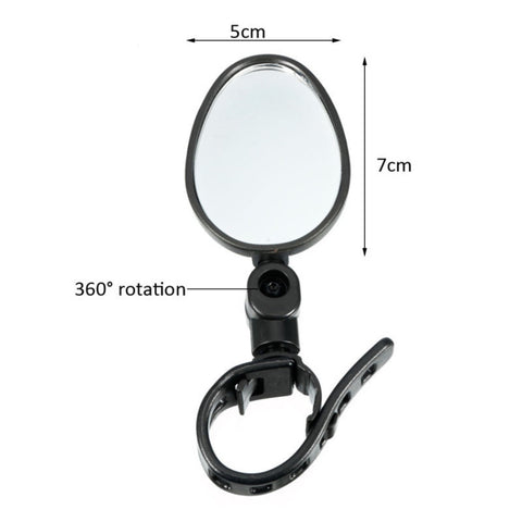 Specchio riflettente retrovisore in silicone a sgancio rapido per mountain bike con rotazione a 360 gradi, Rearview Reflector Mirror