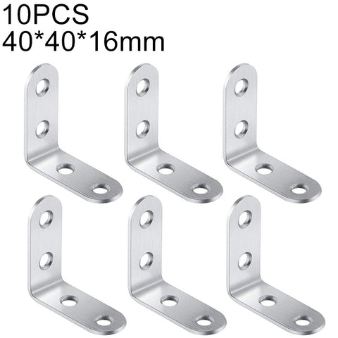 Staffa angolare da 90 gradi in acciaio inossidabile da 40 pezzi, staffa angolare con staffa di fissaggio per mobili, schermi da parete (40 mm), 40mm (10pcs)