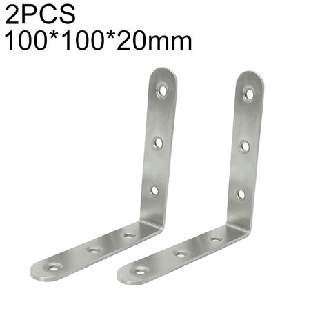 Staffa angolare da 90 gradi in acciaio inossidabile da 10 pezzi, staffa angolare con staffa di fissaggio per mobili, schermi da parete (100 mm), 100mm (2pcs)