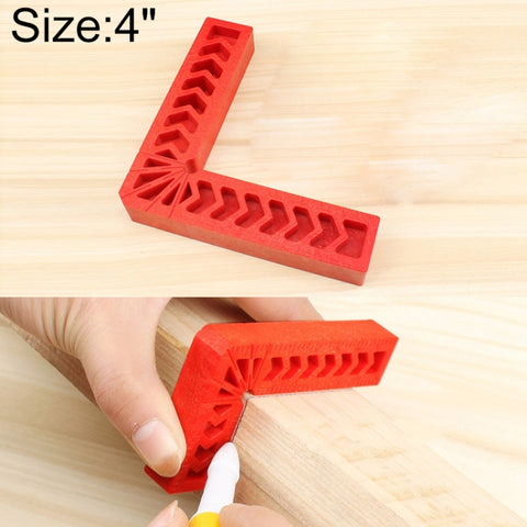 Strumento di fissaggio per righello quadrato posizionatore ausiliario per la lavorazione del legno da 4 pollici in plastica da 90 gradi, 4 Inch