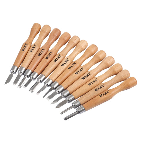 WLXY 12 pezzi/set scalpelli per intaglio del legno coltello per intaglio del legno di base lavorazione timbri in gomma fatti a mano utensili manuali, WL-9330