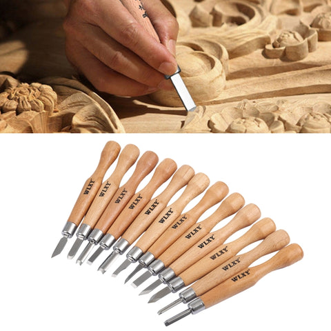 WLXY 12 pezzi/set scalpelli per intaglio del legno coltello per intaglio del legno di base lavorazione timbri in gomma fatti a mano utensili manuali, WL-9330