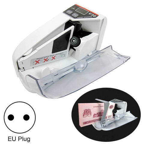 V30 Mini Contasoldi portatile multibanconota per conteggio banconote, spina europea, EU Plug