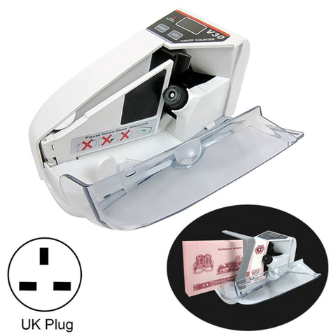 V30 Mini Contasoldi portatile multibanconota per conteggio banconote, presa UK, UK Plug