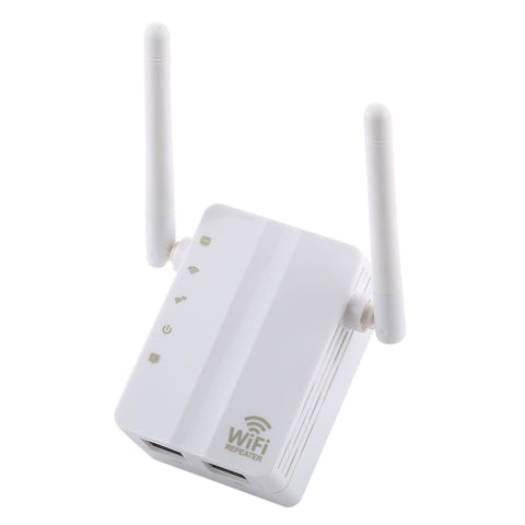 Router di rete ripetitore di segnale ripetitore WiFi Wireless-N da 300 Mbps con 2 antenne esterne, spina europea, 2 External Antenna (White), 2 External Antenna (Black)