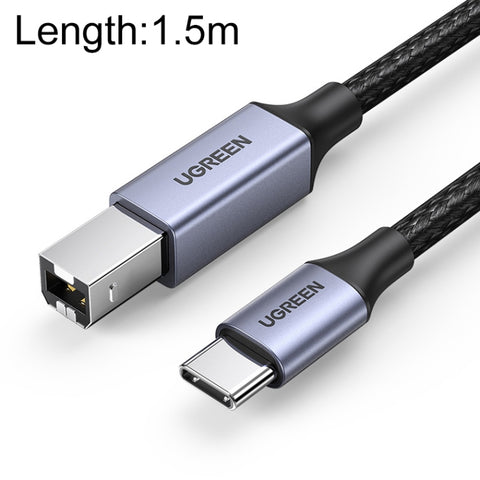 cavo-dati-ugreen-type-c-usb-c-a-type-b-con-treccia-in-nylon-per-stampante-lunghezza-15-m-length-1-5m - immagine 1