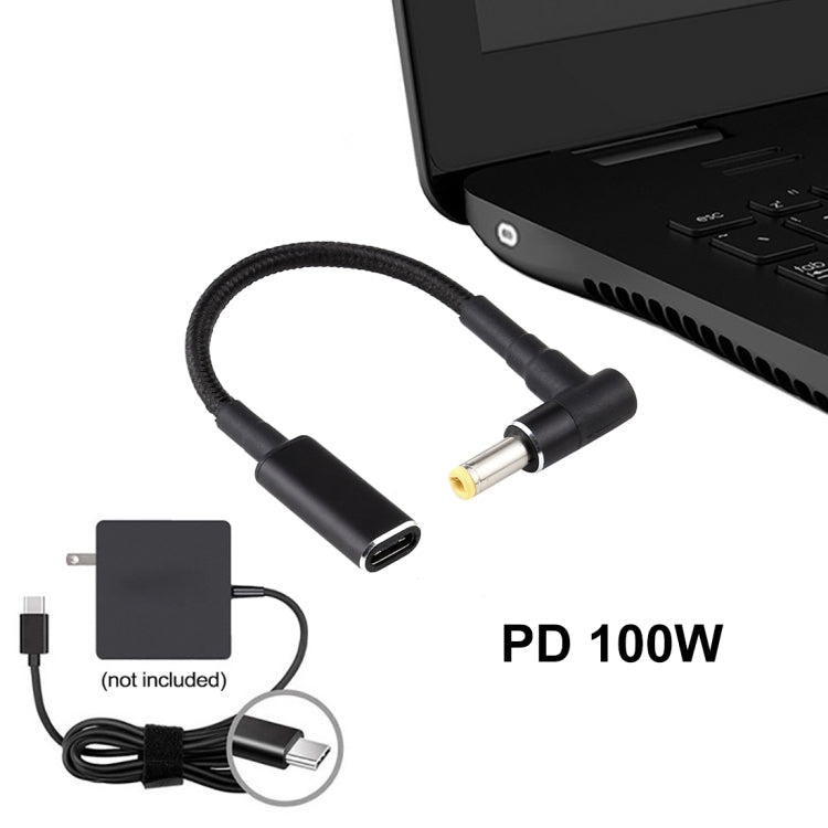cavo-intrecciato-in-nylon-con-adattatore-da-gomito-a-usb-c-type-c-pd-100-w-185-20-v-55-x-25-mm-5-5-x-2-5mm - immagine 5