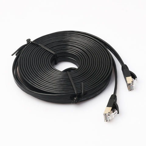 cavo-patch-ultra-piatto-cat7-10-gigabit-ethernet-da-8-m-per-rete-lan-modem-router-costruito-con-connettori-rj45-schermati-length-8m - immagine 2