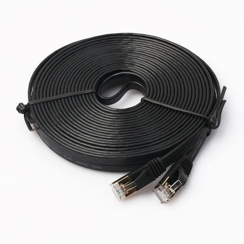 cavo-patch-ultra-piatto-cat7-10-gigabit-ethernet-da-10-m-per-rete-lan-modem-router-costruito-con-connettori-rj45-schermati-length-10m - immagine 2