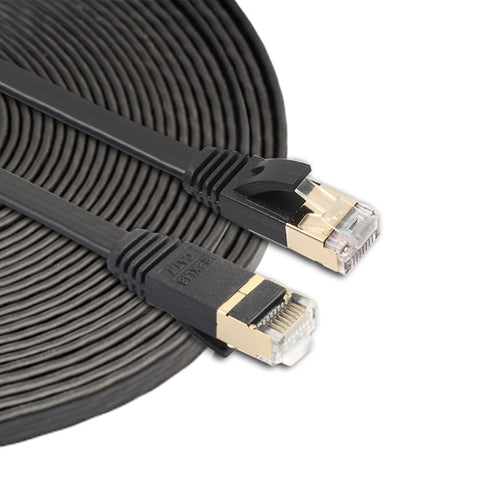 cavo-patch-ultra-piatto-cat7-10-gigabit-ethernet-da-10-m-per-rete-lan-modem-router-costruito-con-connettori-rj45-schermati-length-10m - immagine 1
